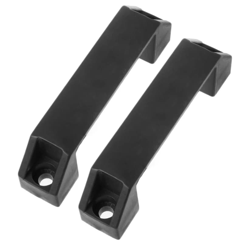 Set of two plastic door handles for cabinets, drawers, and cupboards, featuring simple installation and versatile furniture hardware design.