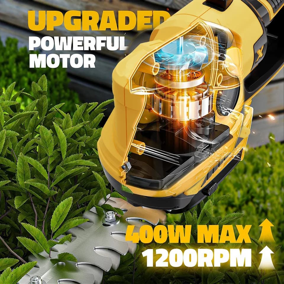 2-in-1 Cordless Hedge Trimmer Kit | Electric Pruning & Grass Trimmer | For DeWalt 20V - Thumbnail 3