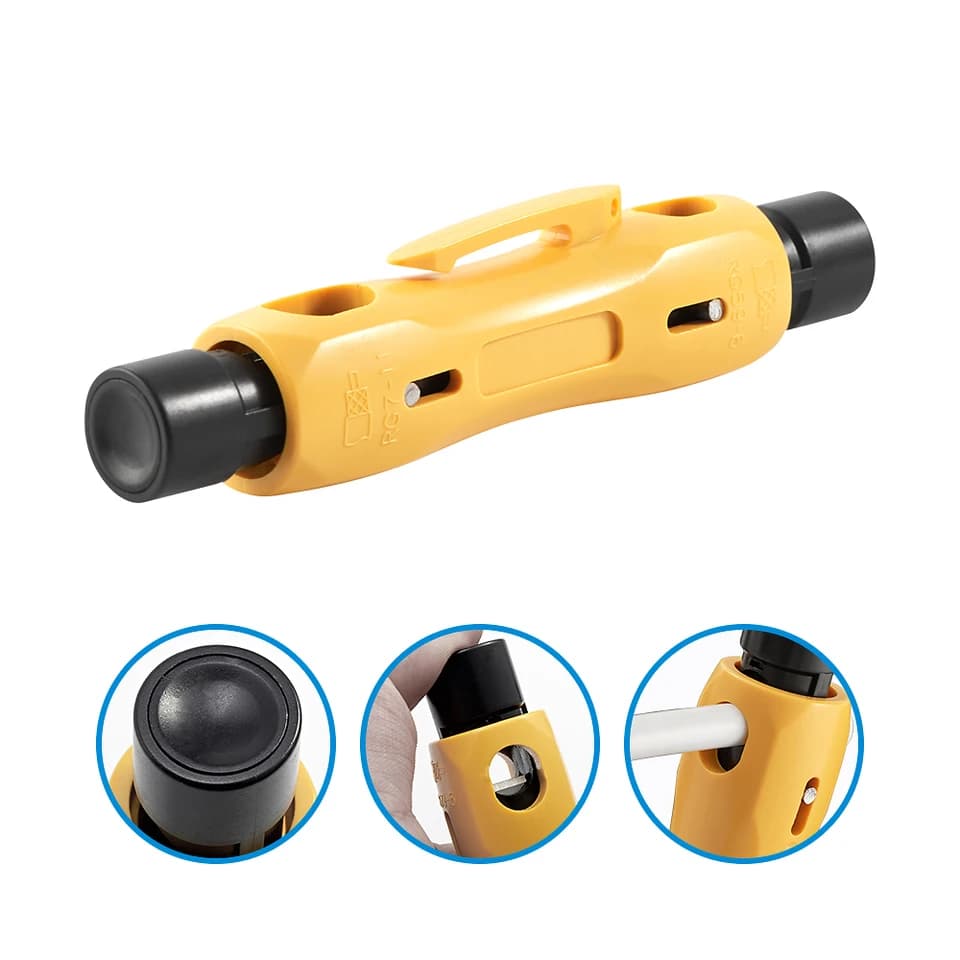 Coaxial Wire Stripper | RG6, RG7, RG11, RG59 Compatible | Dual-Purpose Pen Style - Thumbnail 3