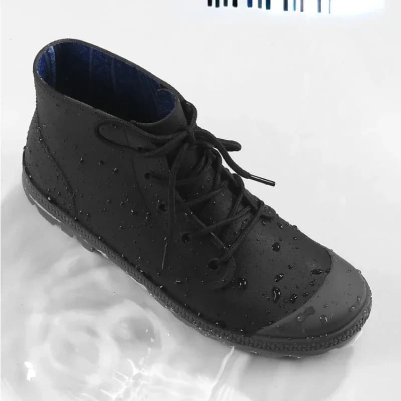 Men's Winter Rain Boots | Waterproof Lace-up Ankle | Work & Fishing - Image 1