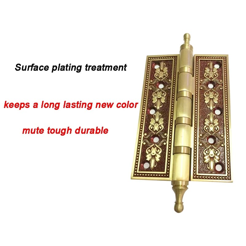Heavy-Duty Gate Hinges | Solid Brass with Crown Head | Silent Villa Door Use - Thumbnail 3