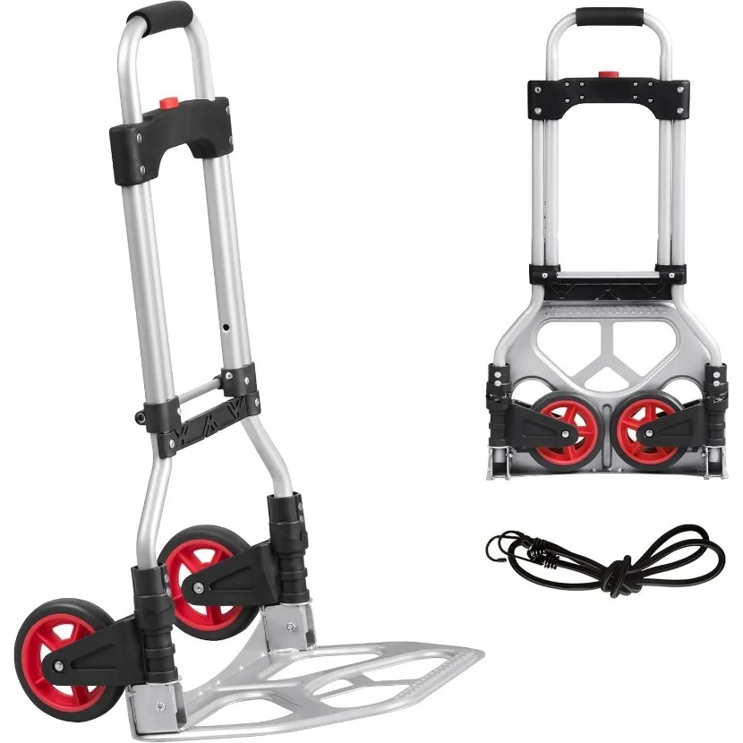 Folding Hand Truck | 176 lb Capacity | Aluminum Stair-Climbing Dolly & Luggage Cart