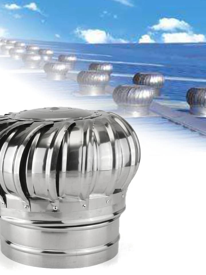 Stainless 304 Steel Roof Vent | Wind Turbine Air Vent | 110-200mm Pipe - Thumbnail 2