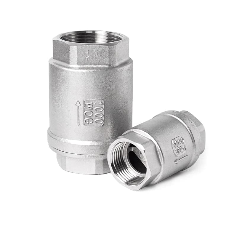 SS304/316 BSPT Inline Double Check Valve | Vertical Lift Spring | DN15-DN25 - Thumbnail 4