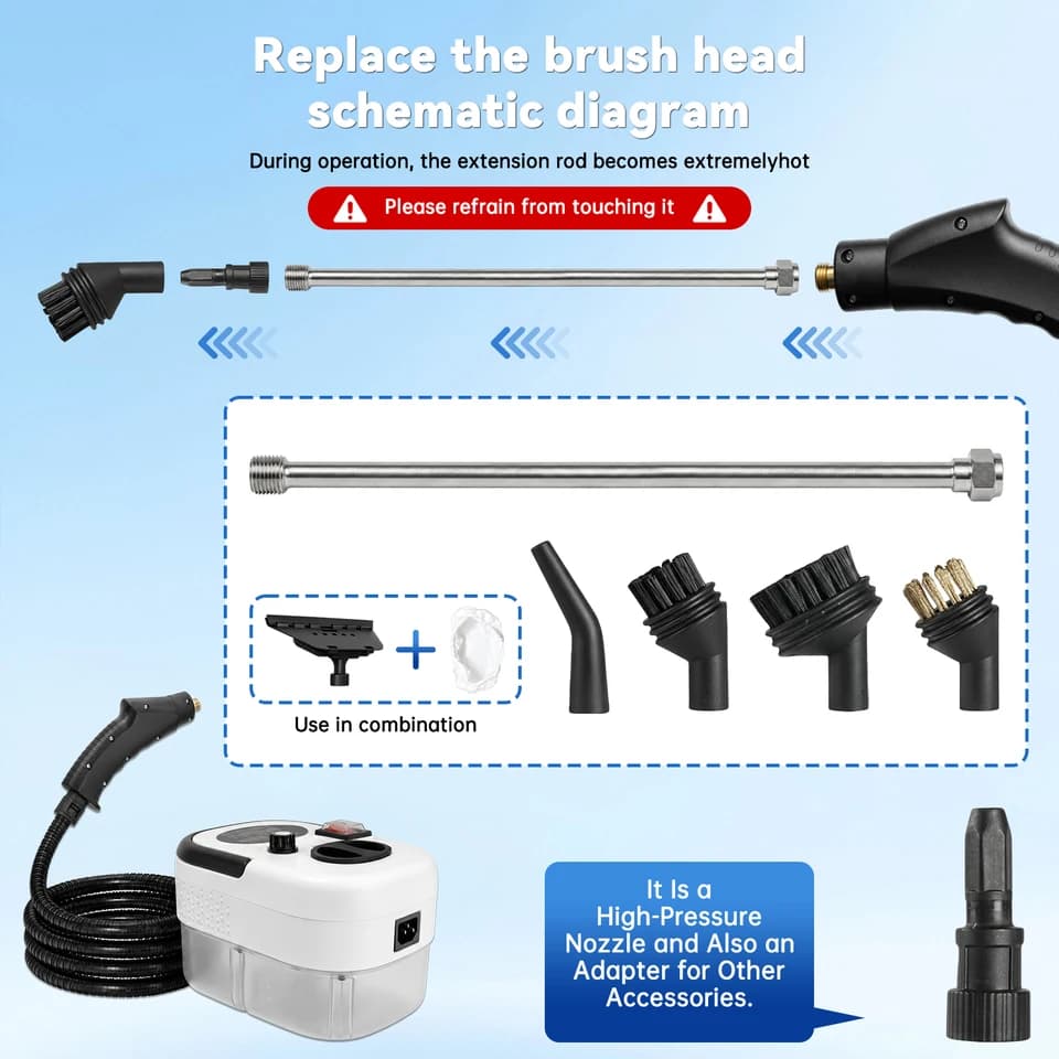 Carpet Spot Cleaner | 2500W Portable Steamer | 110V with Accessories - Thumbnail 6