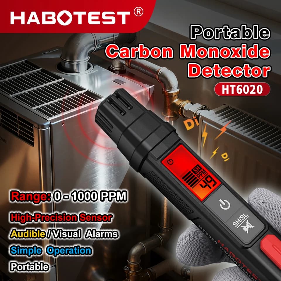 HABOTEST HT6020 Carbon Monoxide Detector | Portable CO Gas Meter | Home & Industrial Use - Thumbnail 3