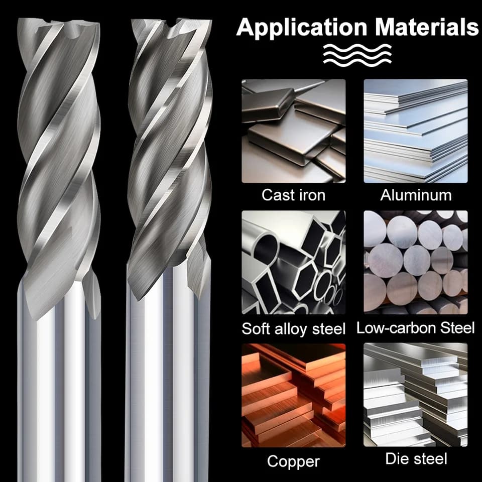 HSS 4 Flute Router Bits | 1.5-13mm End Mill | CNC Metal Cutter - Thumbnail 5