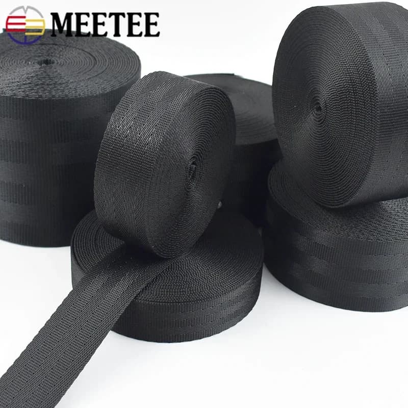Black Nylon Elastic Webbing for Upholstery | 20-75mm Width | Heavy Duty Strap - Thumbnail 7