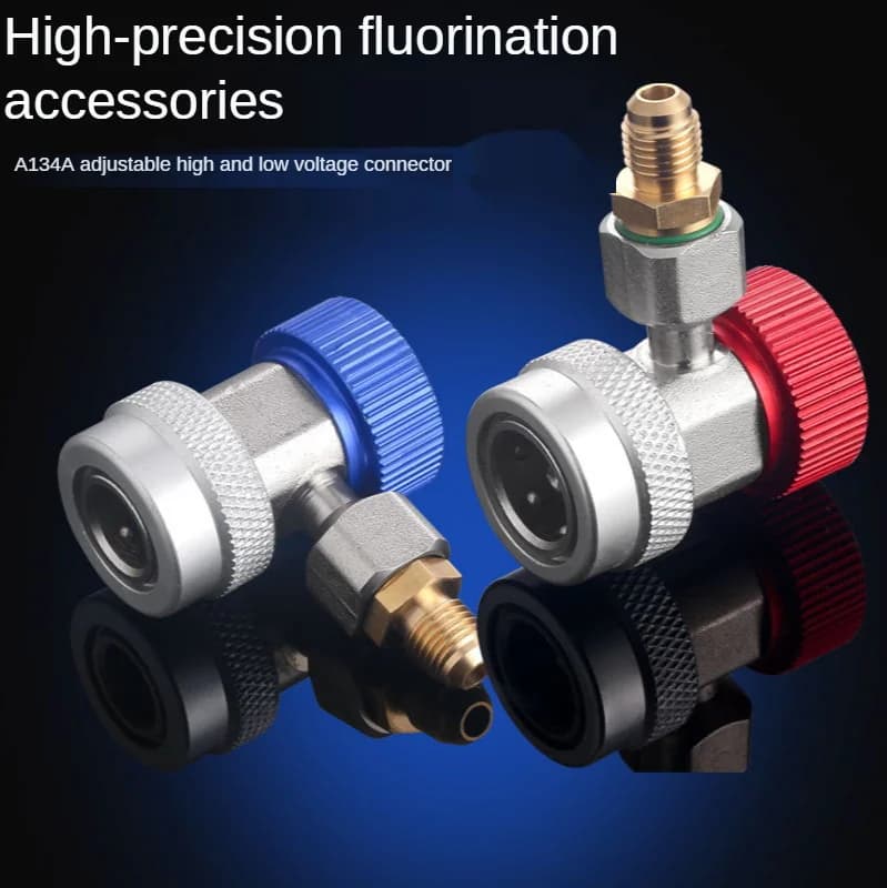 AC Recharge Kit | R134A R1234yf Quick Couplers | Adjustable Gauge Adapters - Thumbnail 2