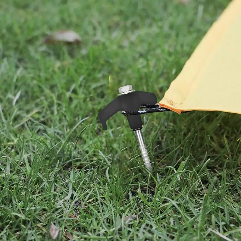 Ground Screw In Anchors (15pc) | Heavy Duty Metal Tent Pegs | Drill-In Ground Spikes - Thumbnail 3