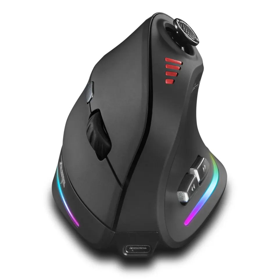 ZELOTES F18 Ergonomic Mouse | 2.4G Wireless & Bluetooth | 2400DPI Gaming