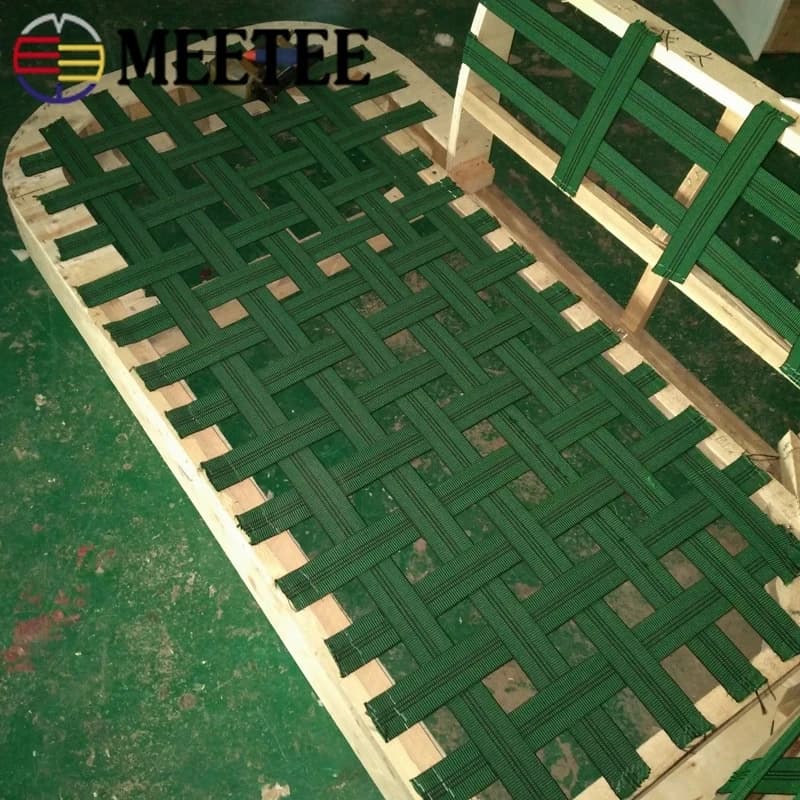 Webbing Upholstery Strapping | 10M Green Latex Band | Couch Seat Repair - Thumbnail 3