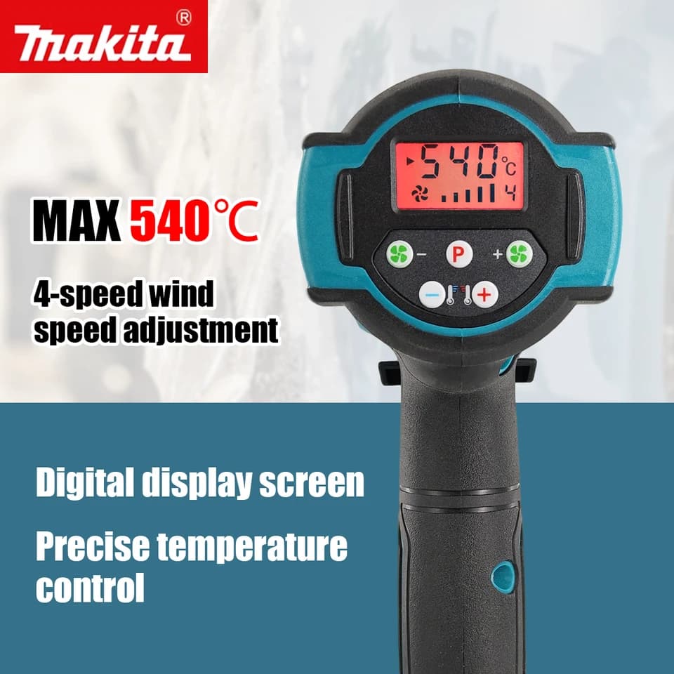 Makita 18V Cordless Heat Gun | Max 540°C | Shrink Film & Soldering - Thumbnail 3