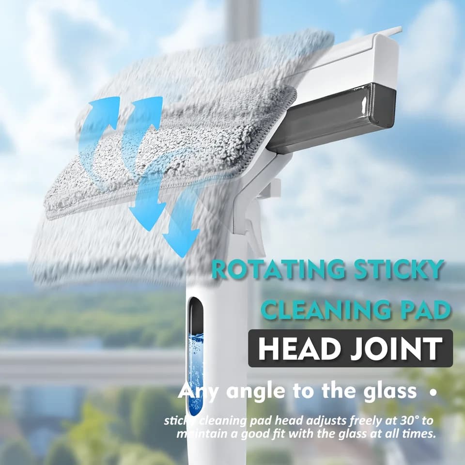 Telescopic Pole for Window Cleaning | Integrated Water Tank & Spray | Wash & Squeegee - Thumbnail 6
