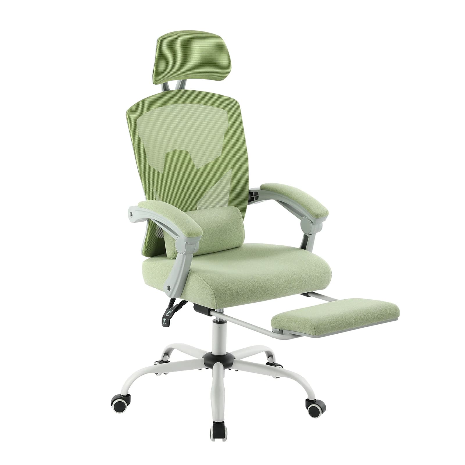 Back Reclining Gaming Chair | Mesh Rocking Office Chair | Swivel Rolling with Lumbar Pillow