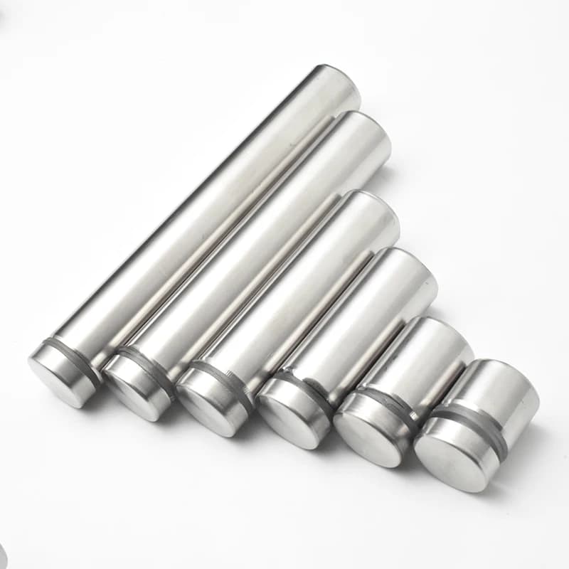 Ladder Standoff Glass Fasteners: stainless steel standoffs of varying lengths, arranged diagonally.