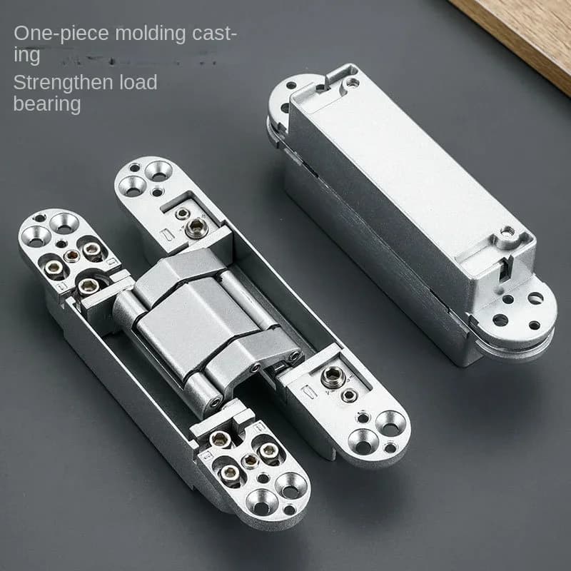 Invisible Gate Hinges | 3D Adjustable Bearing | Bright Chrome Zinc Alloy - Thumbnail 4
