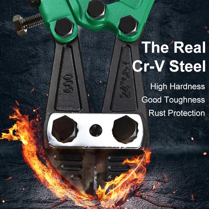Heavy Duty Bolt Cutter | 12-14 Inch Cr-V Steel | Rebar & Chain Cutting - Thumbnail 5