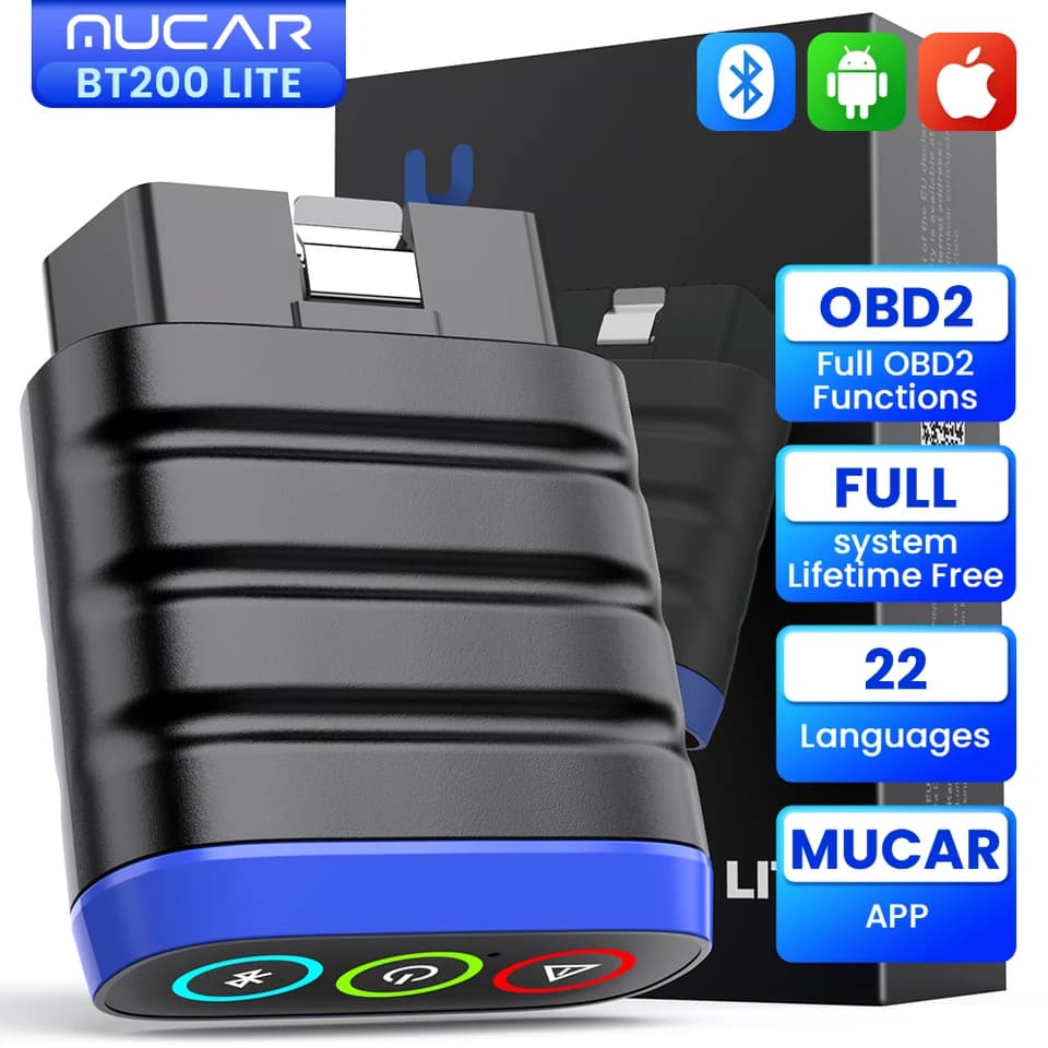 MUCAR BT200 Lite OBD2 Scanner | Full System Diagnostics | Live Data Car Fault Code Reader - Thumbnail 2