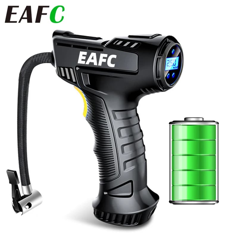 Digital Tyre Inflator for Car | 120W Wireless/Wired | Handheld Pump for Bicycle - Thumbnail 2