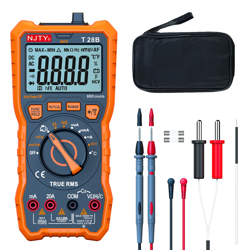 Digital Multimeter T28B | 20A TRMS, 6000 Counts | Voltage, Amp, Resistance - Thumbnail 7