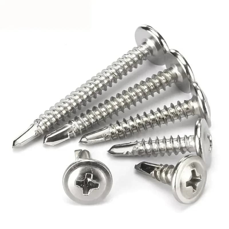Self tapping screws in various lengths, showing product variants.