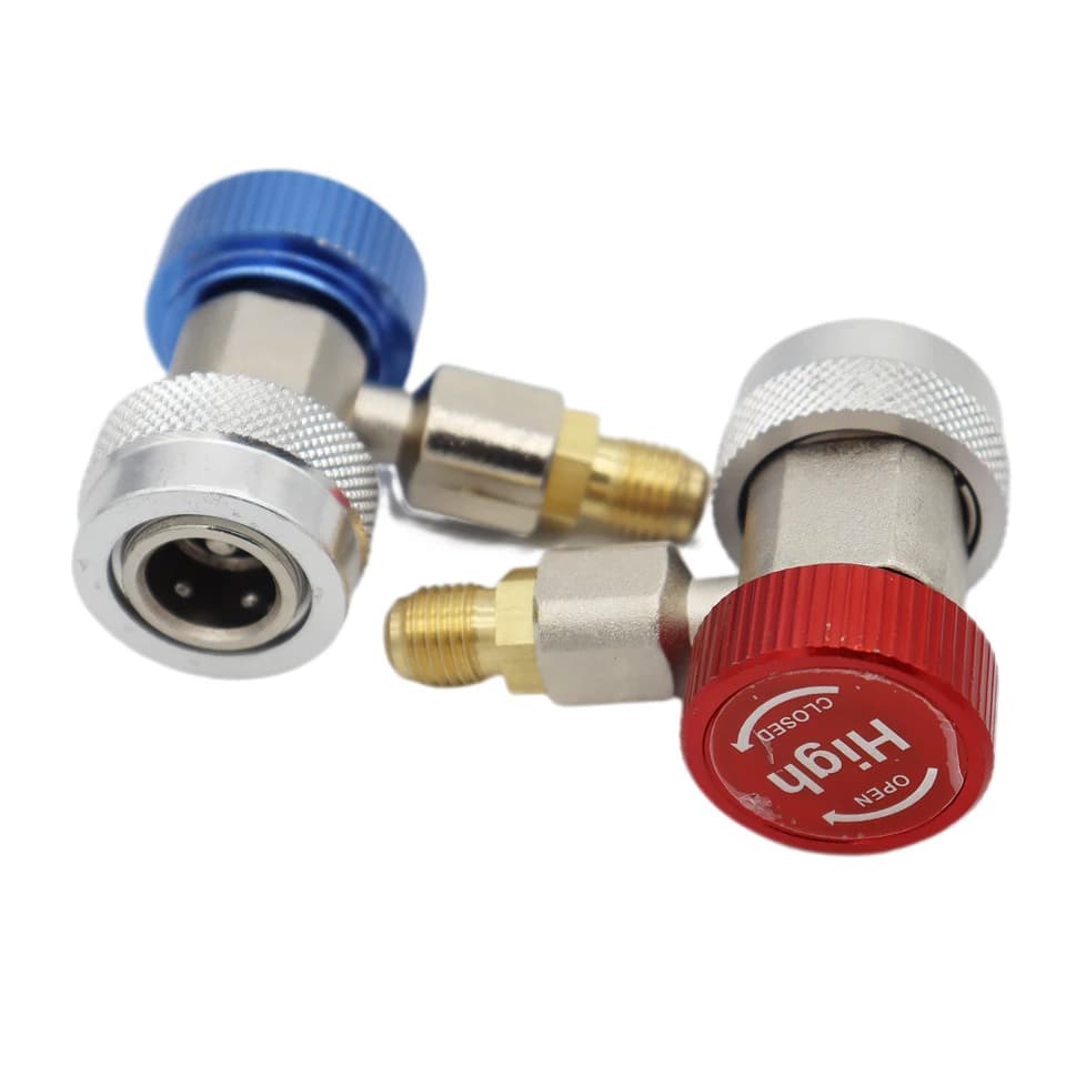 Car AC Recharge Kit | R134A Quick Couplers | H/L Manifold Gauge Adapters - Thumbnail 6