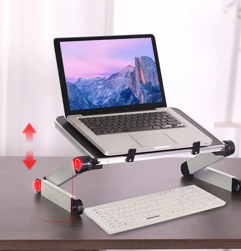 Portable Folding Laptop Stand | Aluminium Alloy | Desk & Bed Use, 11-17 Inch - Thumbnail 2