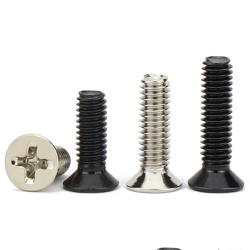 Flat Head Phillips Machine Deck Screws | M1-M4 Black Nickel Plated | Electronic Repair & Industrial - Thumbnail 5