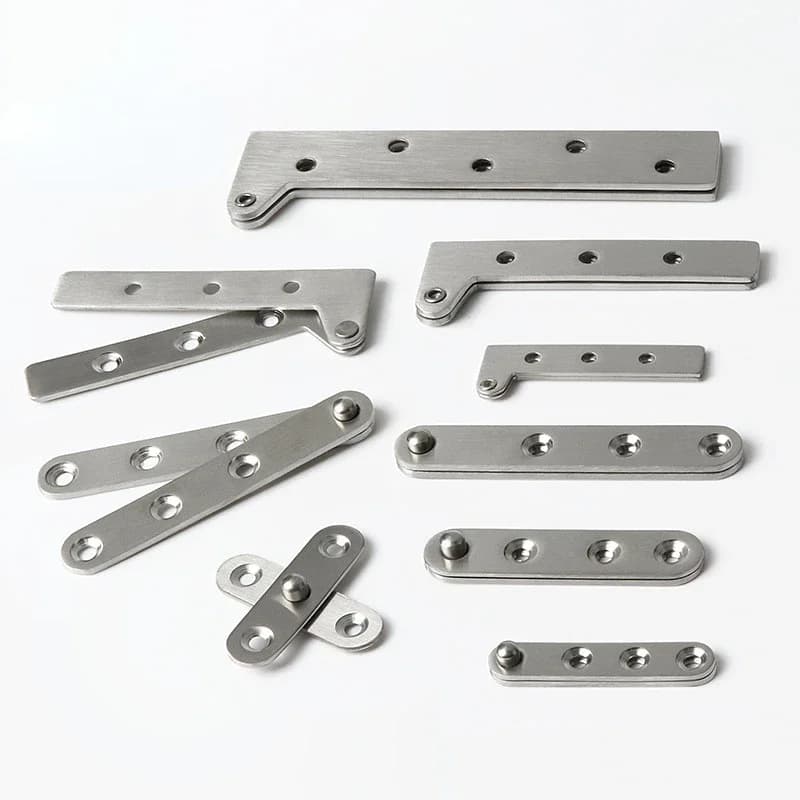 Four sets of stainless steel concealed cabinet hinges with 360-degree rotating shaft for precise door positioning.