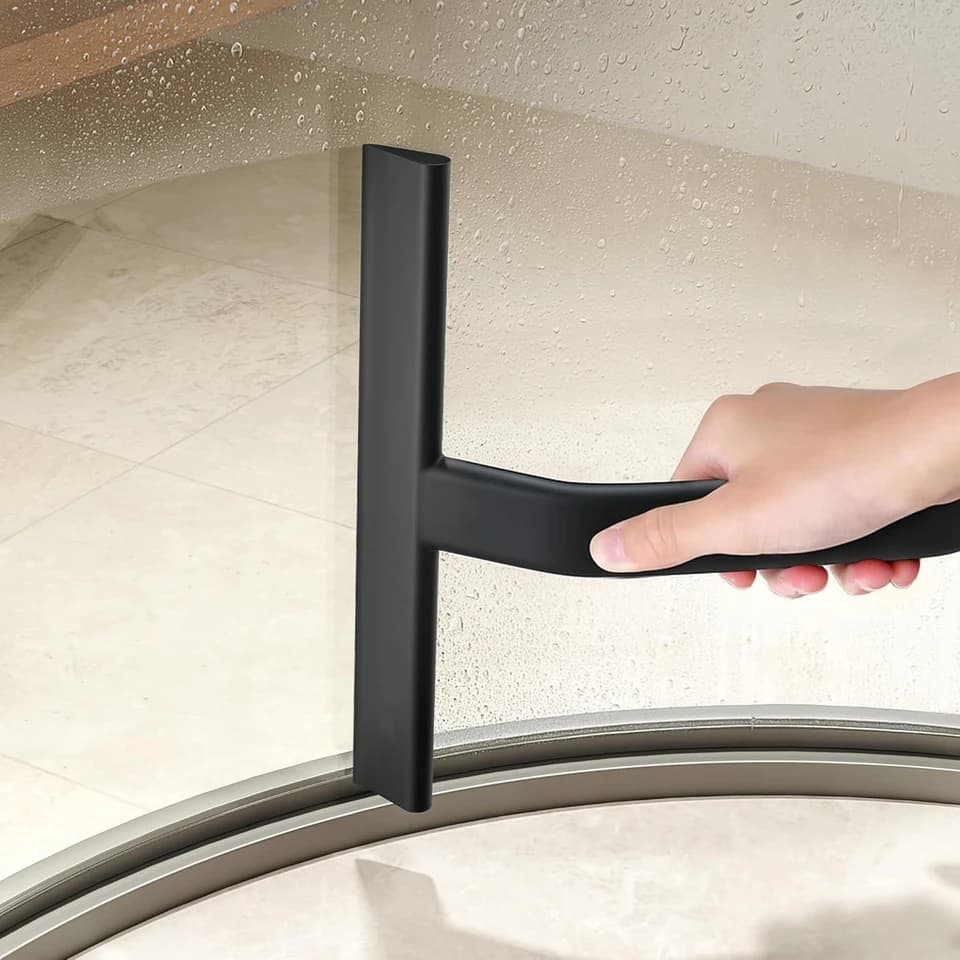 10" Window Cleaning Kit with Pole | All-in-One Silicone Squeegee | Built-in Hook Design - Thumbnail 3