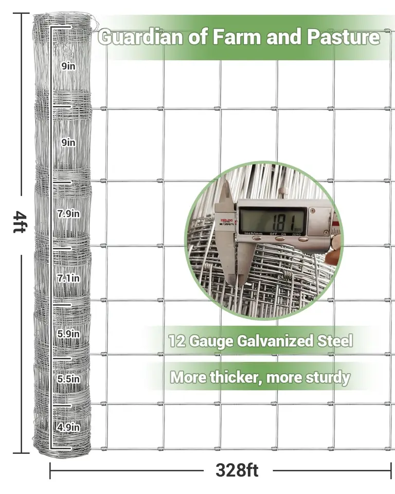4ft Stock Fencing | Heavy Duty Welded Wire | Galvanised Livestock Panel - Thumbnail 6