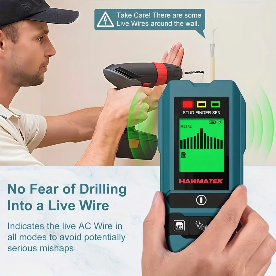 HANMATEK SF3 Stud Finder | Wall Scanner for Metal, Studs, AC Wire | Pipe Detection - Thumbnail 6