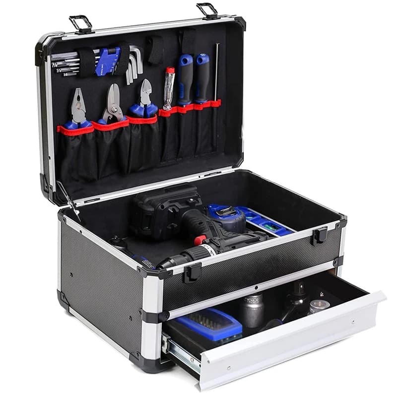 Aluminum Tool Box | Multifunctional Drawer-Type Organizer | Electrician & Mechanic Suitcase