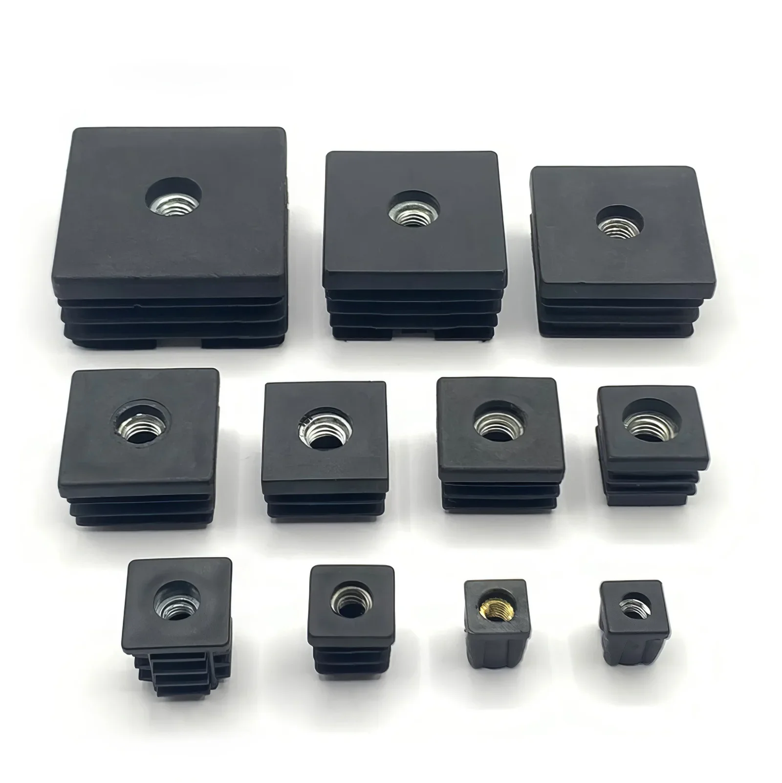 Square Pipe Plugs | M5 M6 M8 End Caps with Nut Hole | Furniture Leg & Tube Covers - Image 1