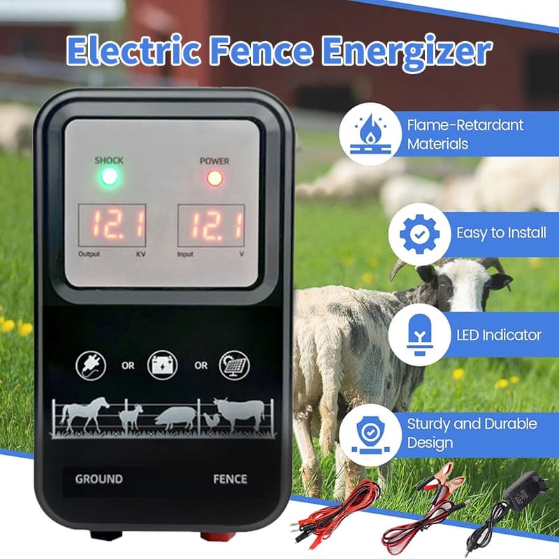 Electric Fence Energizer | LCD Display | Livestock & Horse Controller - Thumbnail 3
