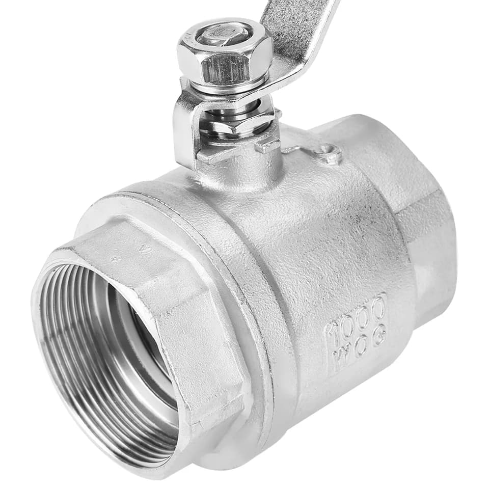 Stainless 304 Steel 2" DN50 Ball Valve | Full Port Female Thread | 1000 WOG - Thumbnail 2