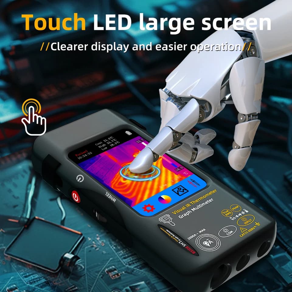 SH7 Thermal Imaging Multimeter | 320x320 IR Camera | 20000 Count Voltage Test - Thumbnail 6