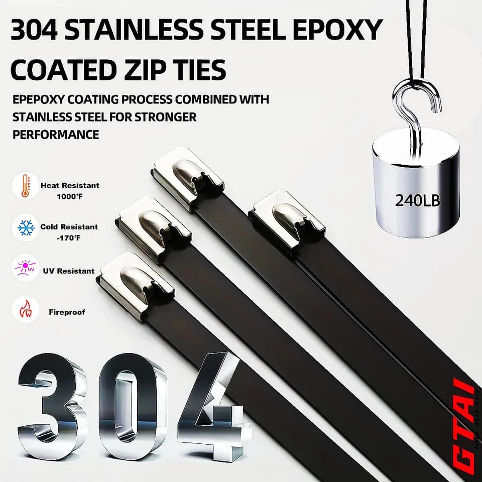 Cavity Wall Ties | Heavy Duty 304 Stainless Steel | Self-Locking Metal Cable Ties - Thumbnail 4