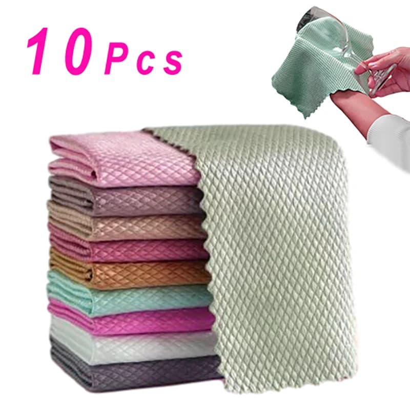 Glass Cleaning Cloths for Glass | Absorbent Microfibre | Streak-Free Shine - Thumbnail 5