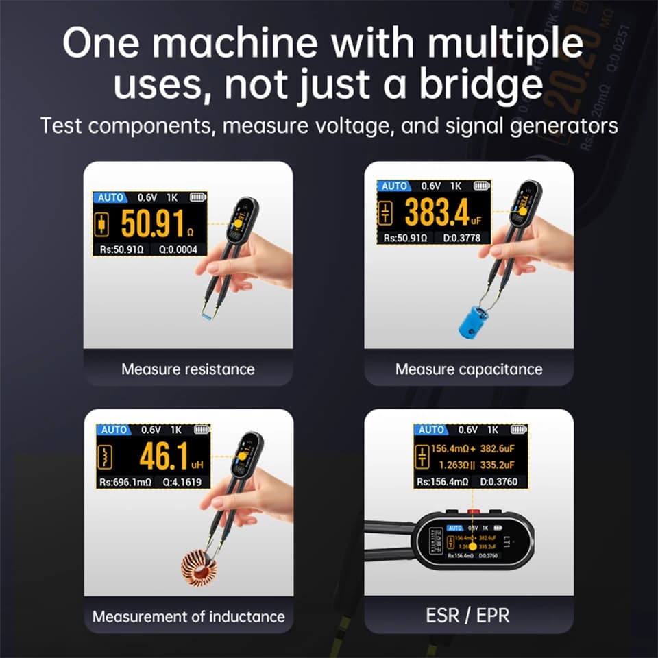 ALIENTEK LT1 Smart Bridge Multimeter | LCR SMD ESR Tester | Resistance Capacitance Inductance - Thumbnail 4
