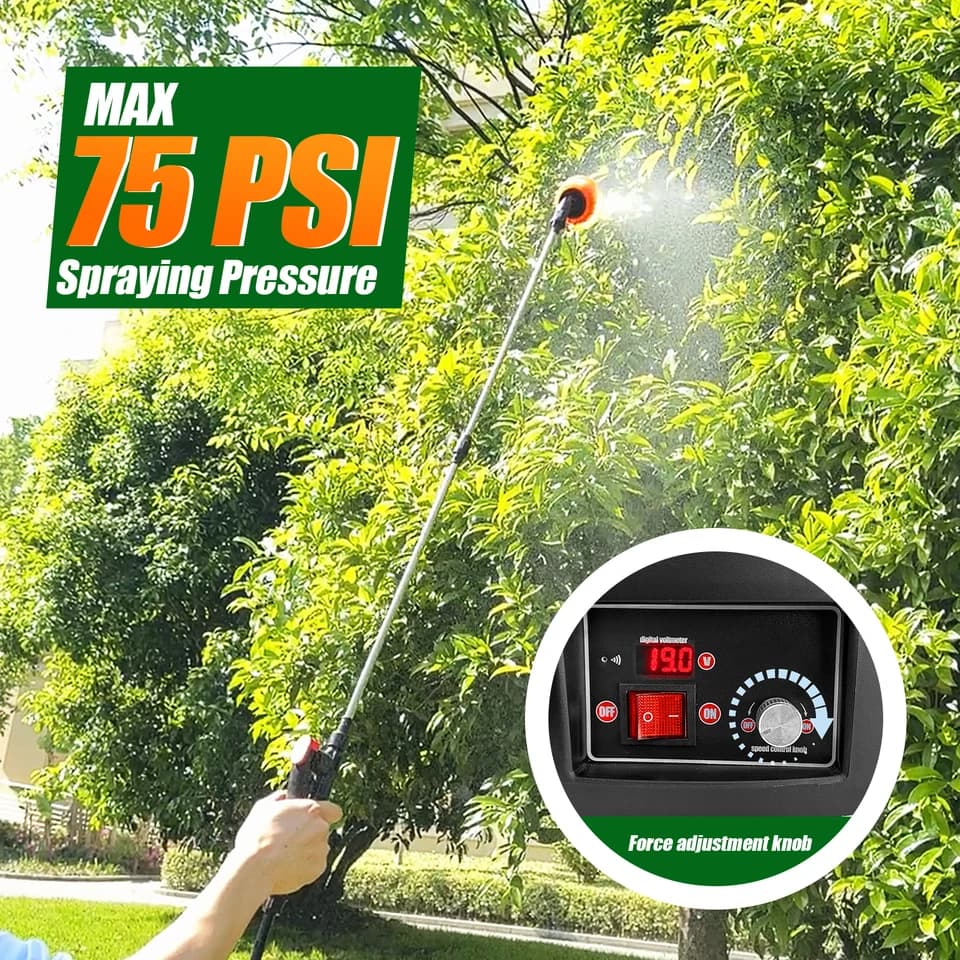 16L Electric Knapsack Sprayer | 100 PSI Telescopic Wand | 5 Nozzles - Thumbnail 3