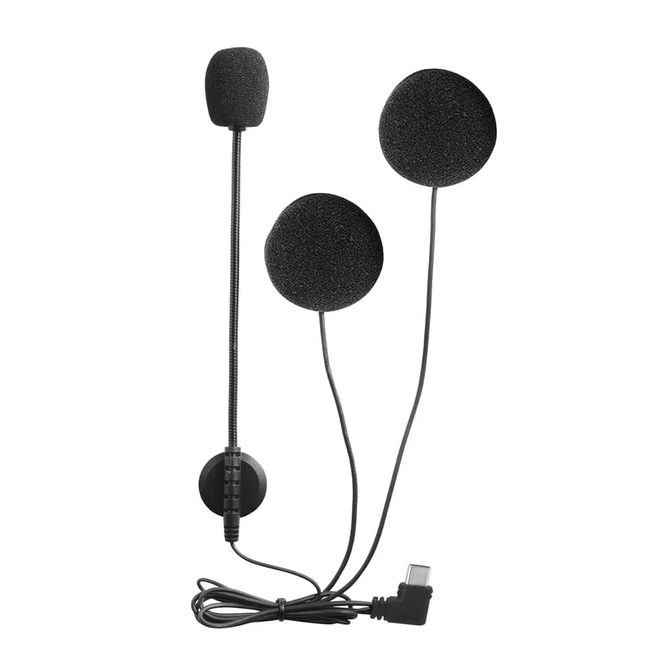 EJEAS V4PLUS/V6 PRO+ Earphone | Type-C Plug Motorcycle Helmet Headset | Optional Clip & Base