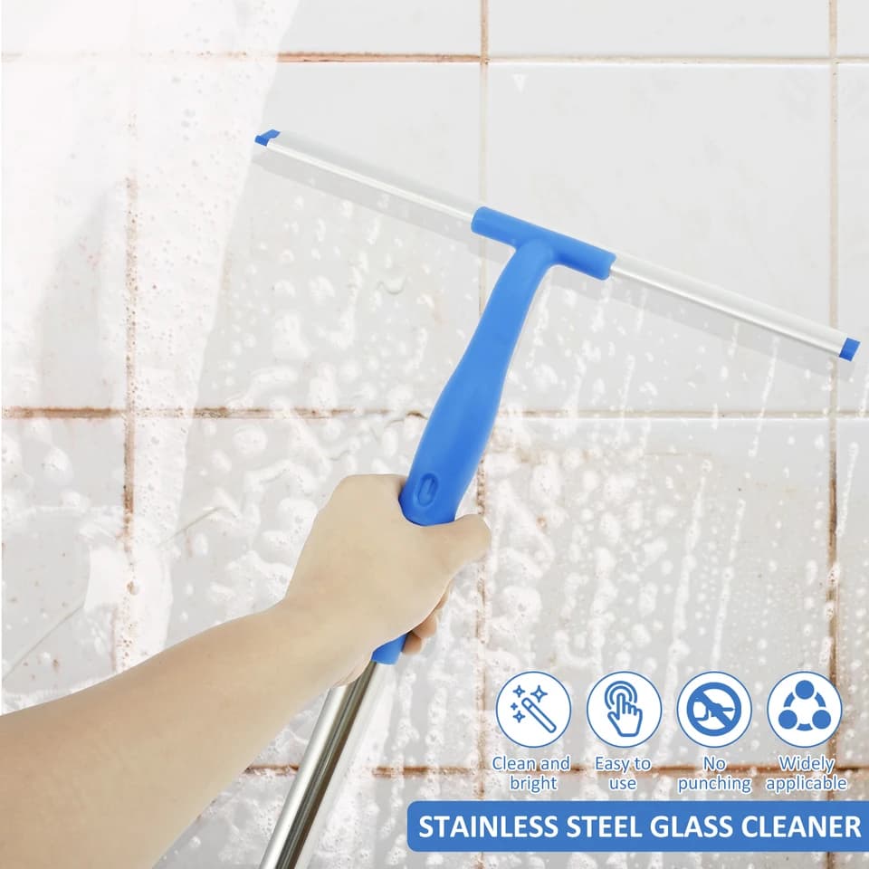 Window Cleaner and Squeegee | 53" Stainless Steel Pole | Professional Glass Cleaning - Thumbnail 2