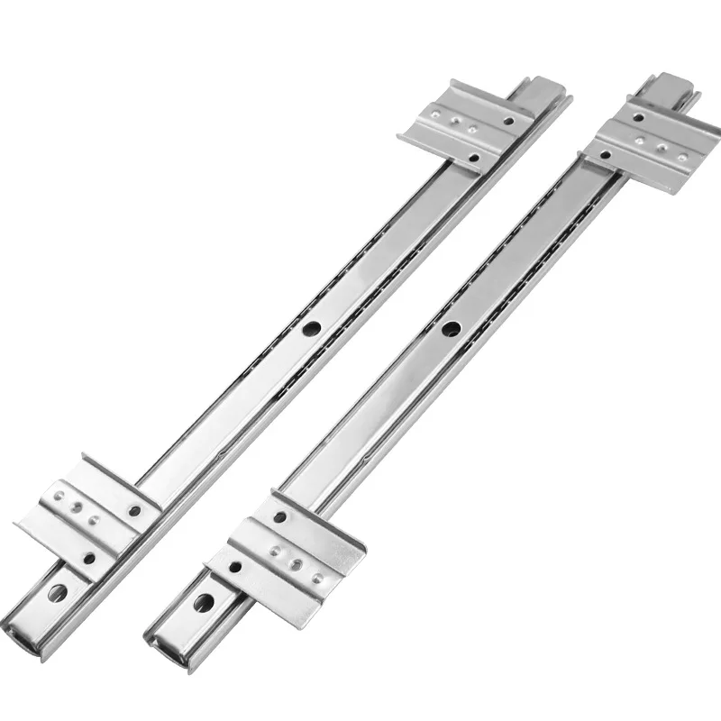 Muted Furniture Slide Computer Keyboard Desk Rail Drawer Track with Ball Lifting Bottom Bracket, a premium tool accessory for smooth under-desk mounting.