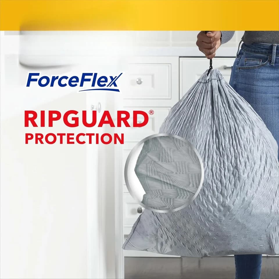 Heavy Duty Bin Bags | Stink Shield | 50L White Drawstring - Thumbnail 7