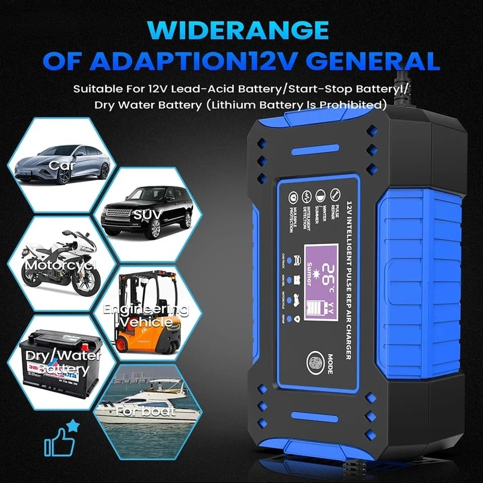 Battery Tester & Charger | Intelligent 12V 6A Repair Mode | for Lead-Acid - Thumbnail 5