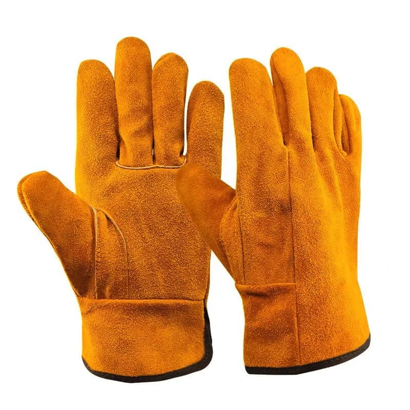 Men's Cowhide Work Gloves | 2-Pair Soft Leather Set | Driving, Hunting, Farm & Welding Safety - Thumbnail 2