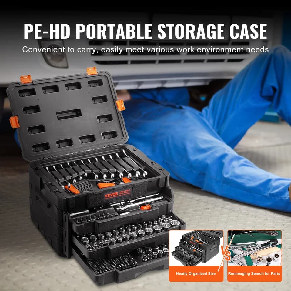 Plug Gap Tool & Mechanics Set | 450-Pc Sockets | SAE & Metric Kit - Thumbnail 4