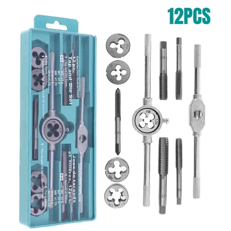 Tap and Die Set | M3-M12 Screw Threading | Portable Reamer Tools - Thumbnail 3